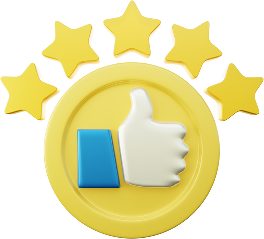 3D Five Star Thumb up Illustration